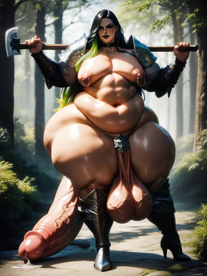 Saggy Pecs, Hyper Penis Longer Than Body, Sweaty AI Gay Porn