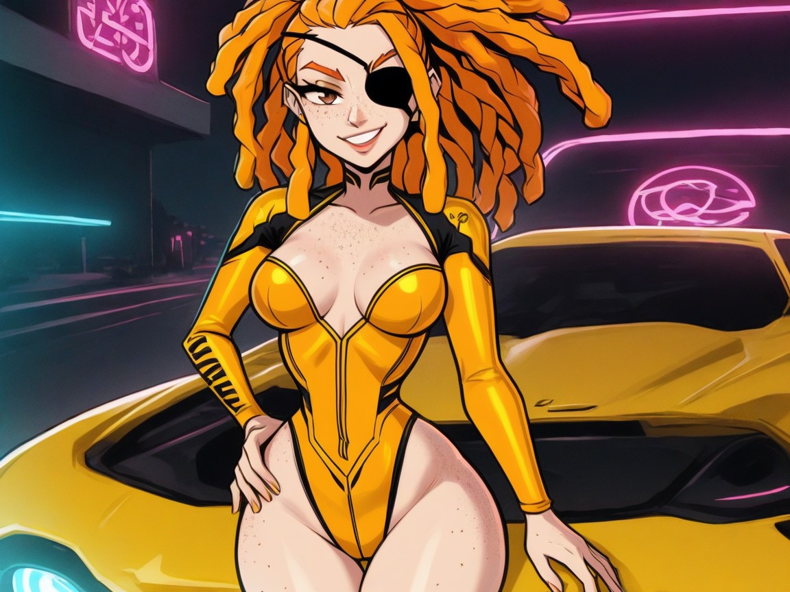 Gold Neon Light Trail, Saturated Colors, Futuristic Desert Race Track Background 라틴 AI 야짤