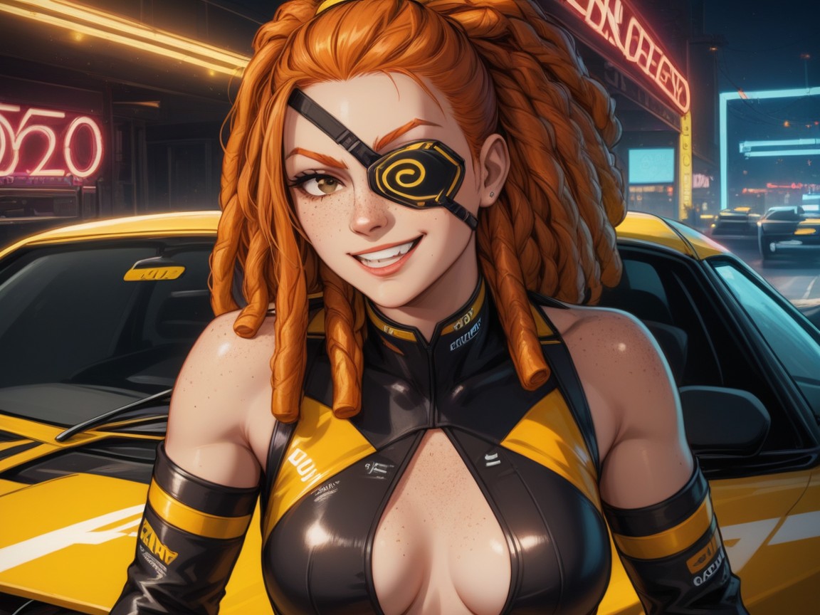 Hips Wider Than Chest, Gold Neon Light Trail, Nsfw ラティーナAIエロ