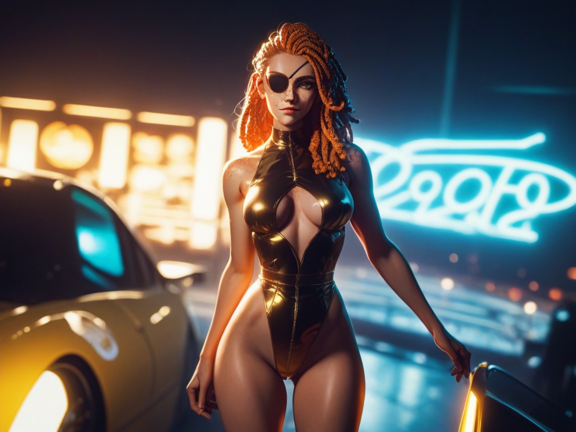 Rounded Abdomen, Medium Ass, Massive Rugged Tires AI Porn