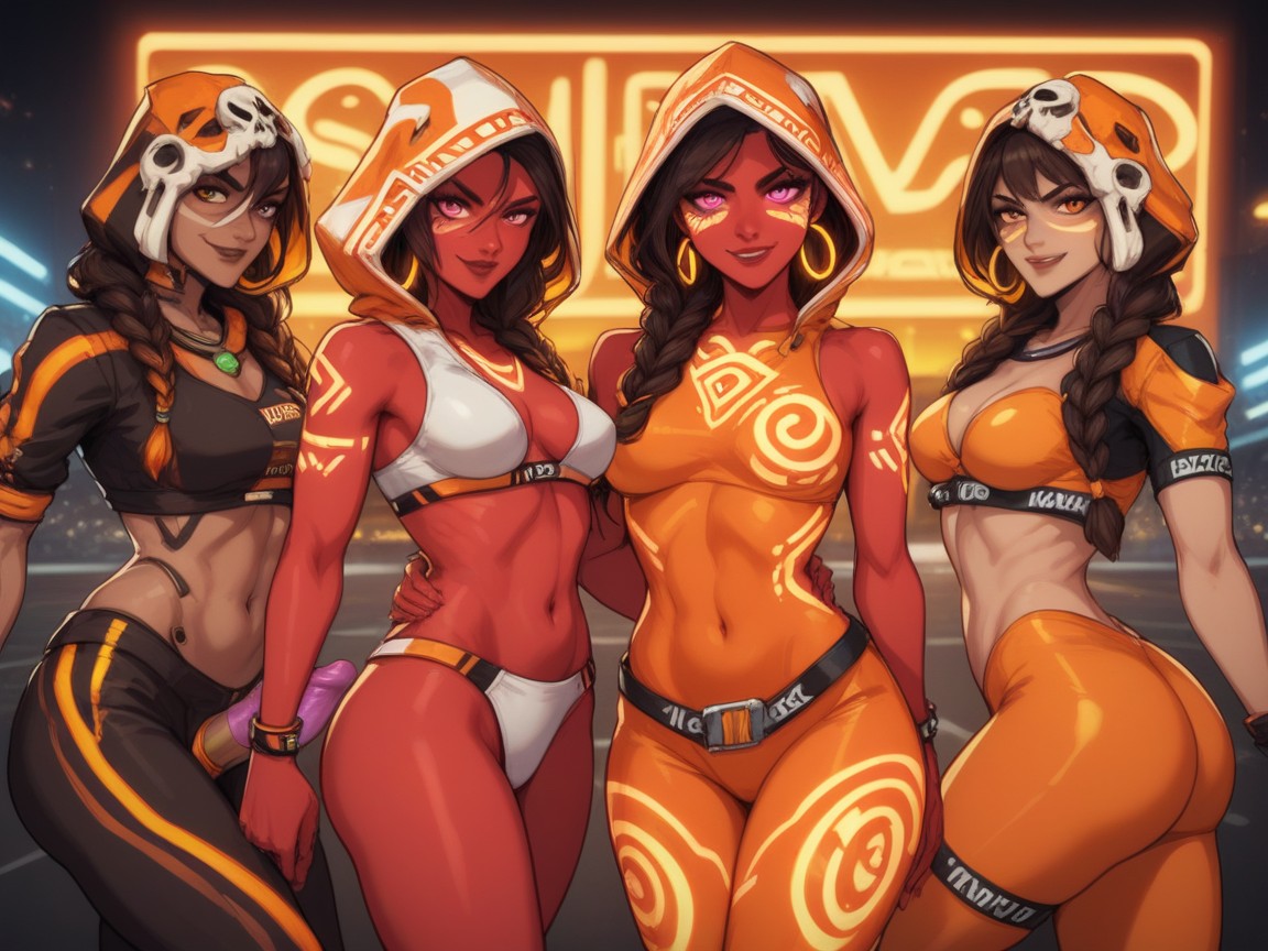 Woman Leaning Against Race Car, Snatched Waist, Saturated Colors Latina AI Porn