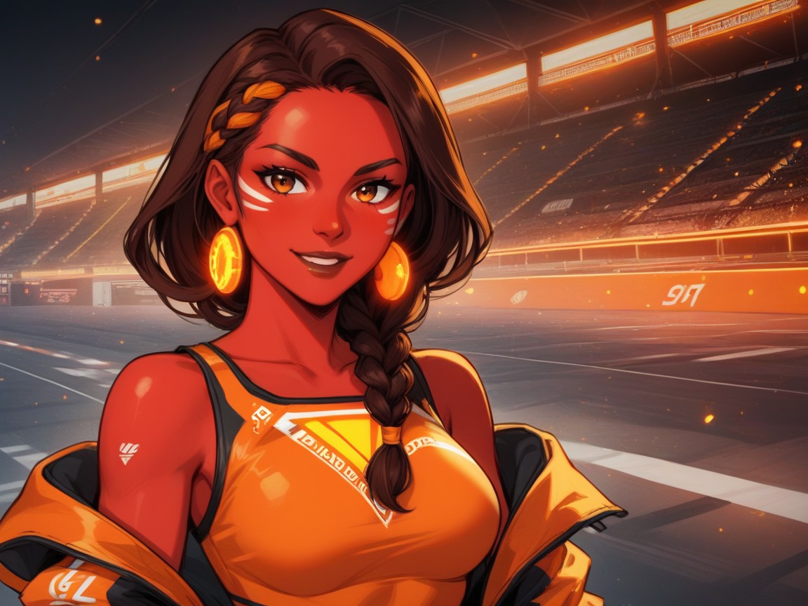 Vibrant Colors, Car Ultra Detailed, Race Track Background Porno IA Latina
