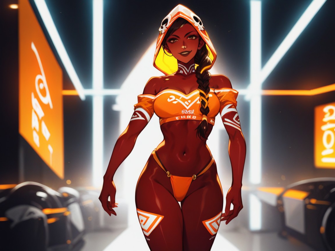 Soft Lighting, Futuristic Effects, Hourglass Body Type AI Porn
