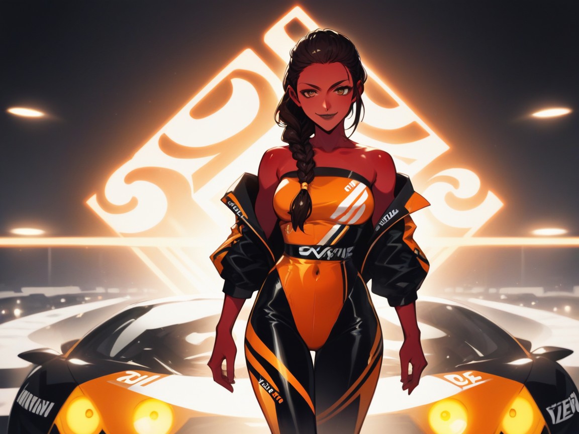 Saturated Colors, Red Skin, One Woman AI Porn