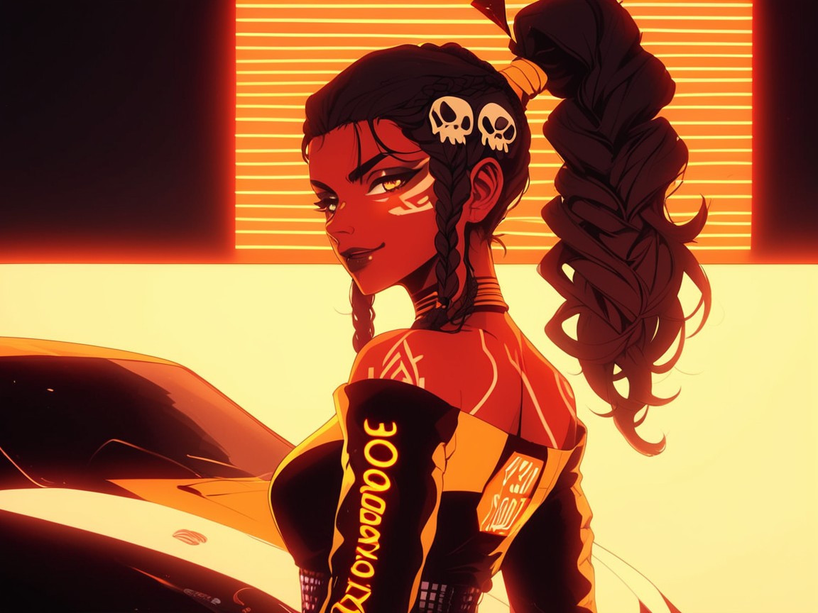 Ponytail, 1 Person, Futuristic Effects Hentai AI Porn