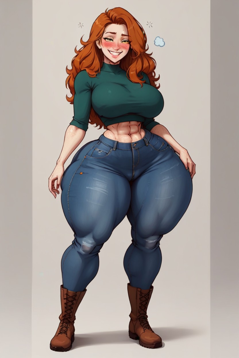 Mega Wide Ass, Ginger, Full Lips AI Porn