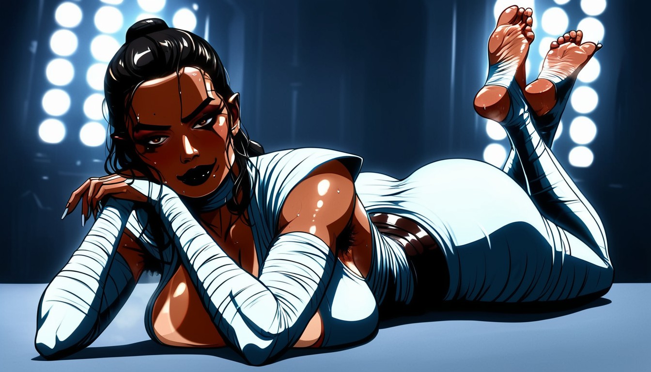 Form Fitting Clothes, Dark Skin, Two Feet AI Porn