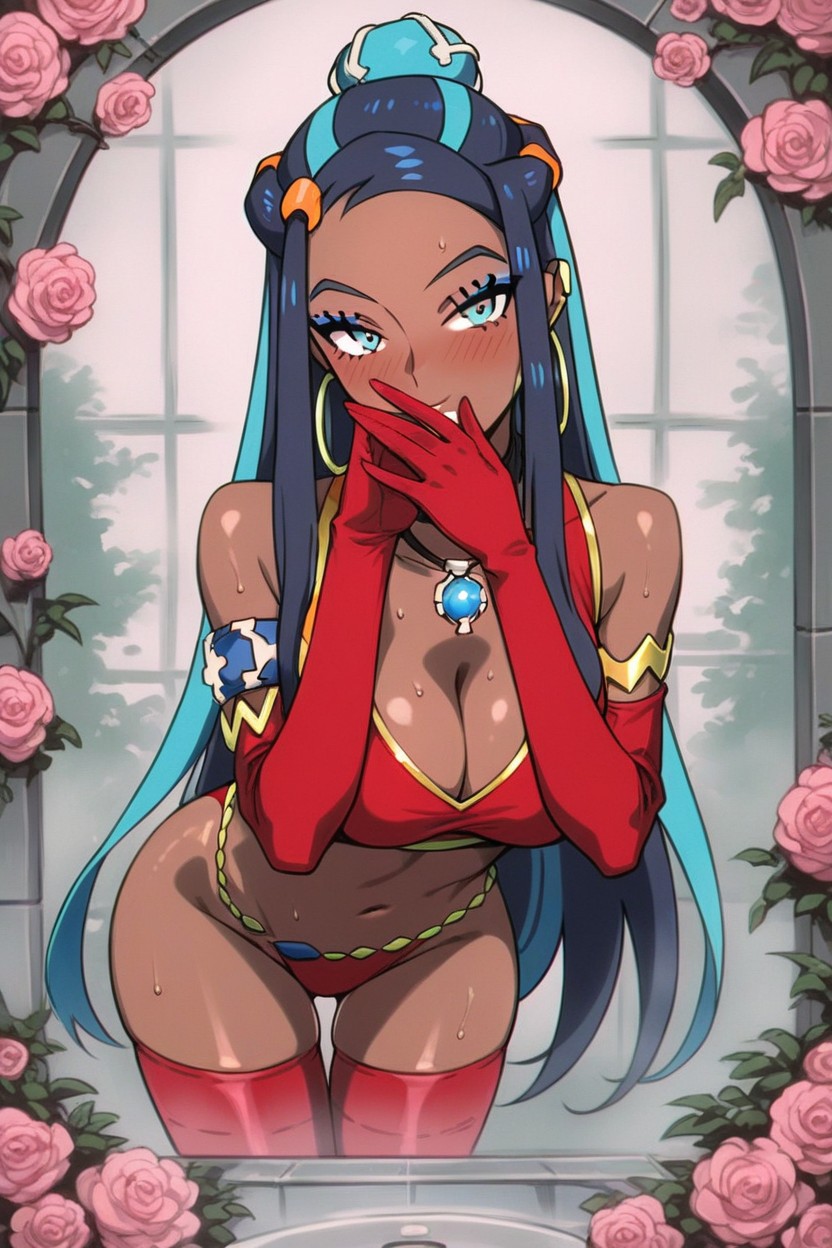 Tits On Glass, Choker, Realistic Face Hentai AI Porn