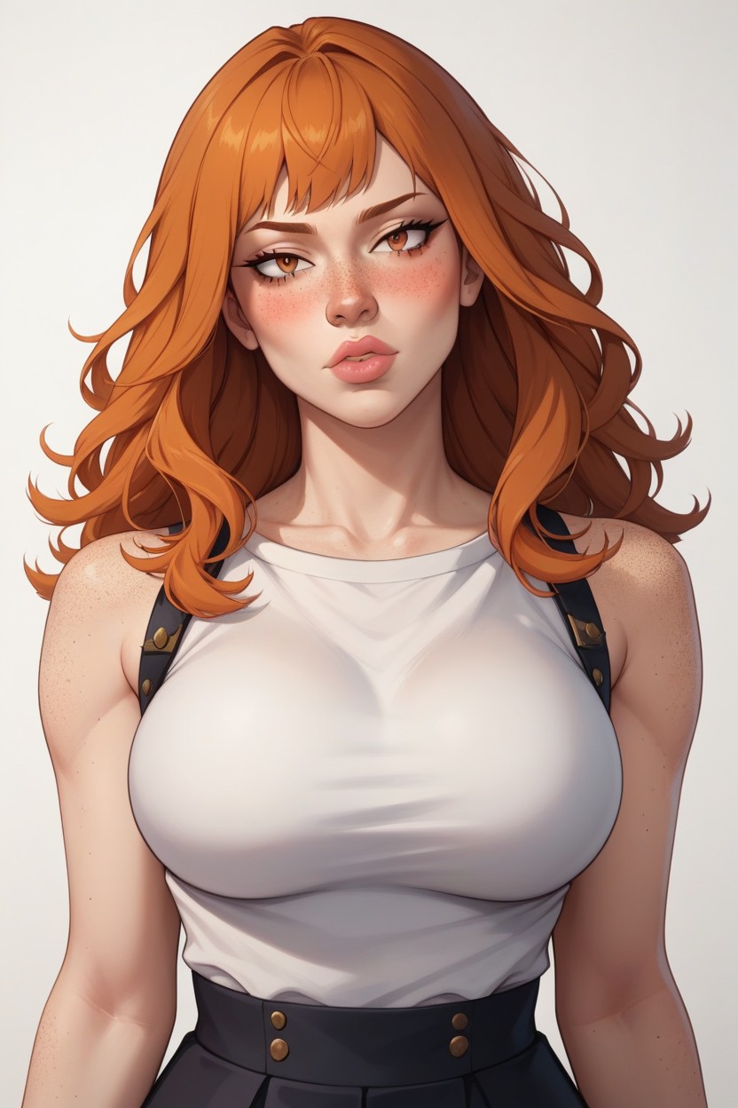 Round Cheeks, Blouse, Perfect Nose AI Porn