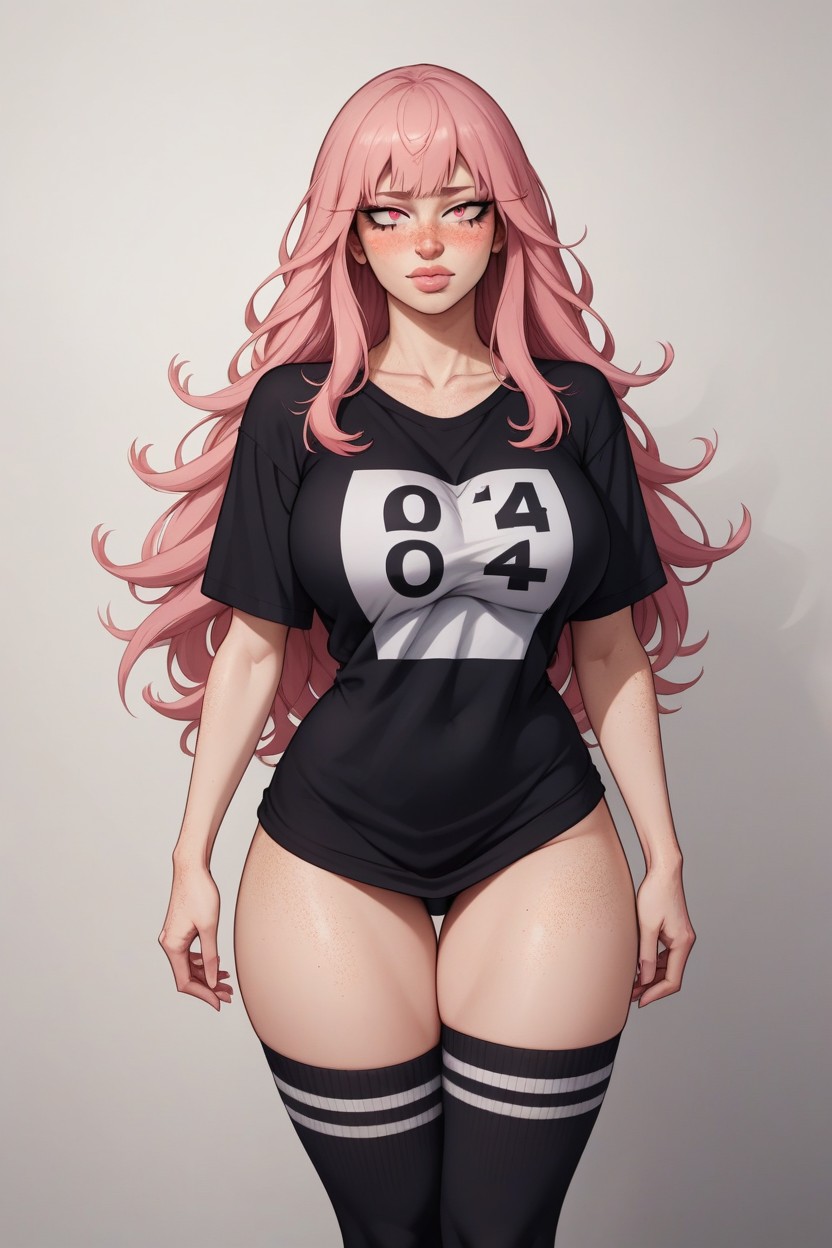 Oversized White Black Shirt, 18+, Full Lips AI Porn