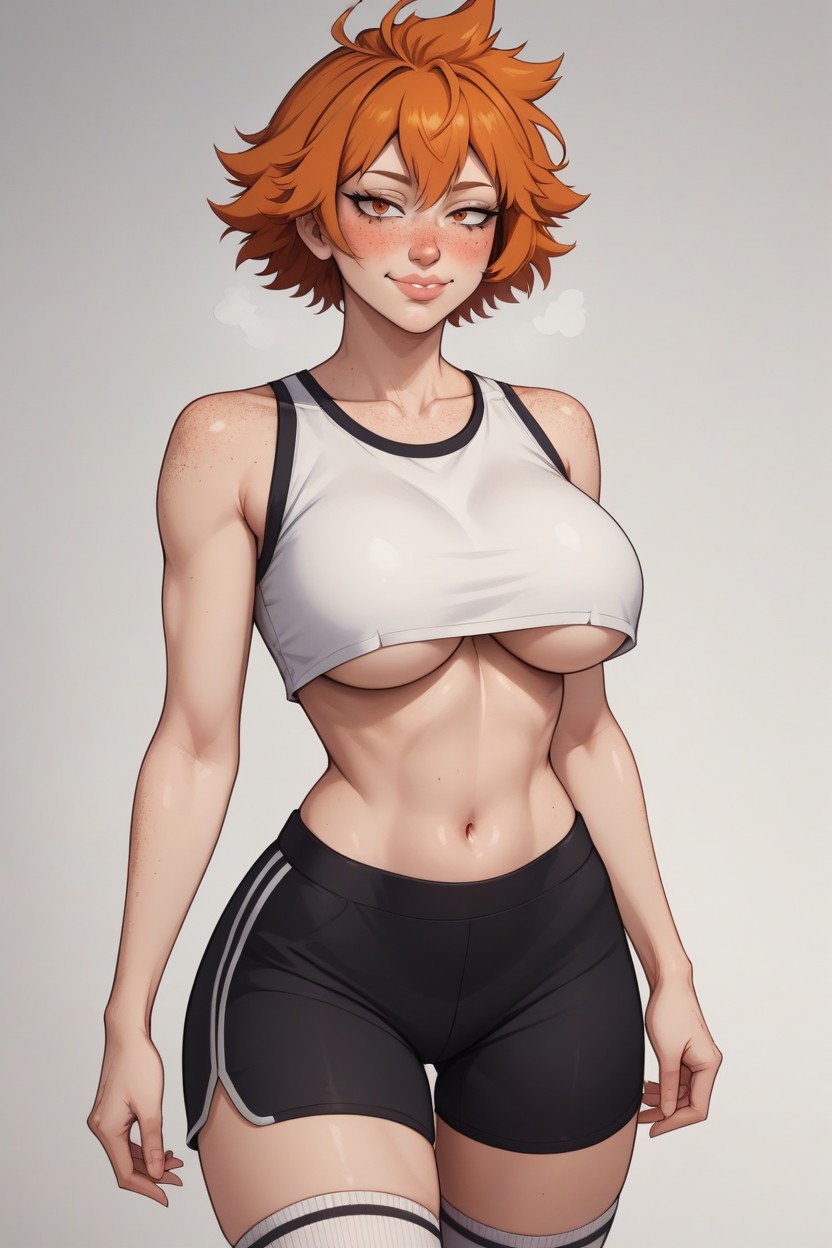 Crop Top, Extremely Beautiful Face, Horny AI Porn