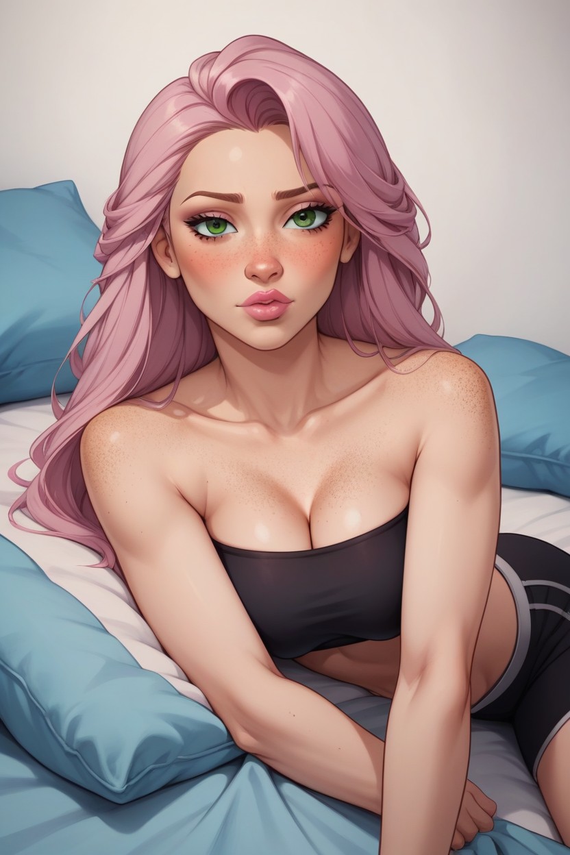 Blush, Black Sporty Shorts, Straight AI Porn