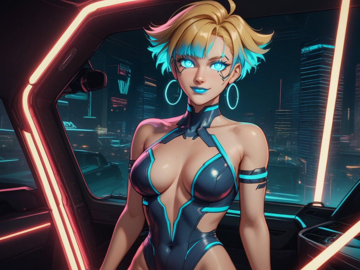 One Woman, Vibrant Colors, Street Racer ラティーナAIエロ