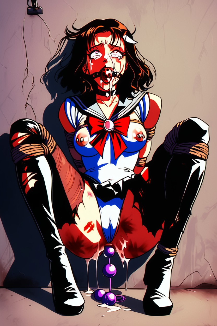 Throwing Head Back, Disgusted, Cum On Tits Hentai AI Porn