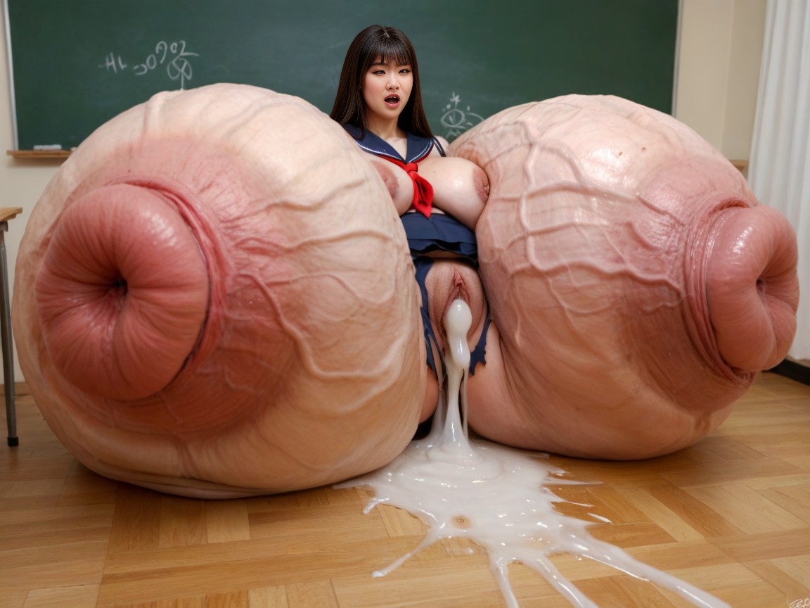 Every Body Parts And Fleshes Are Mixed Together, 18+, Hyper Enormous Boobs With Huge Pussy Inverted Nipples AI Porn