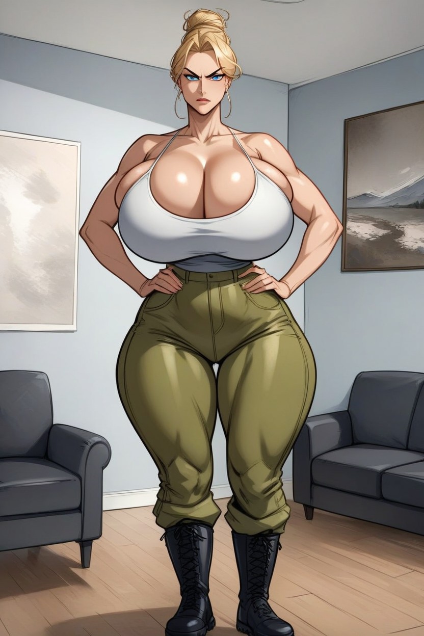 Full Body, Rounded Gigantic Breasts, Caucasian AI Porn