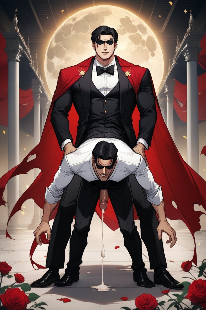 Skinny, Fit Body Type, Torn Tuxedo AI Gay Porn