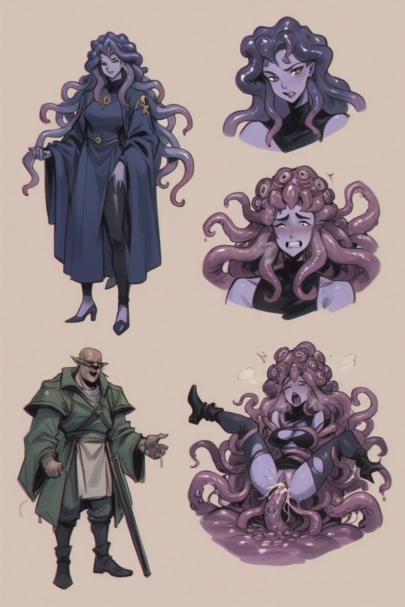 Tentacle Creature, Mind Flayer, Space Tentacle Monster Porno asiático IA