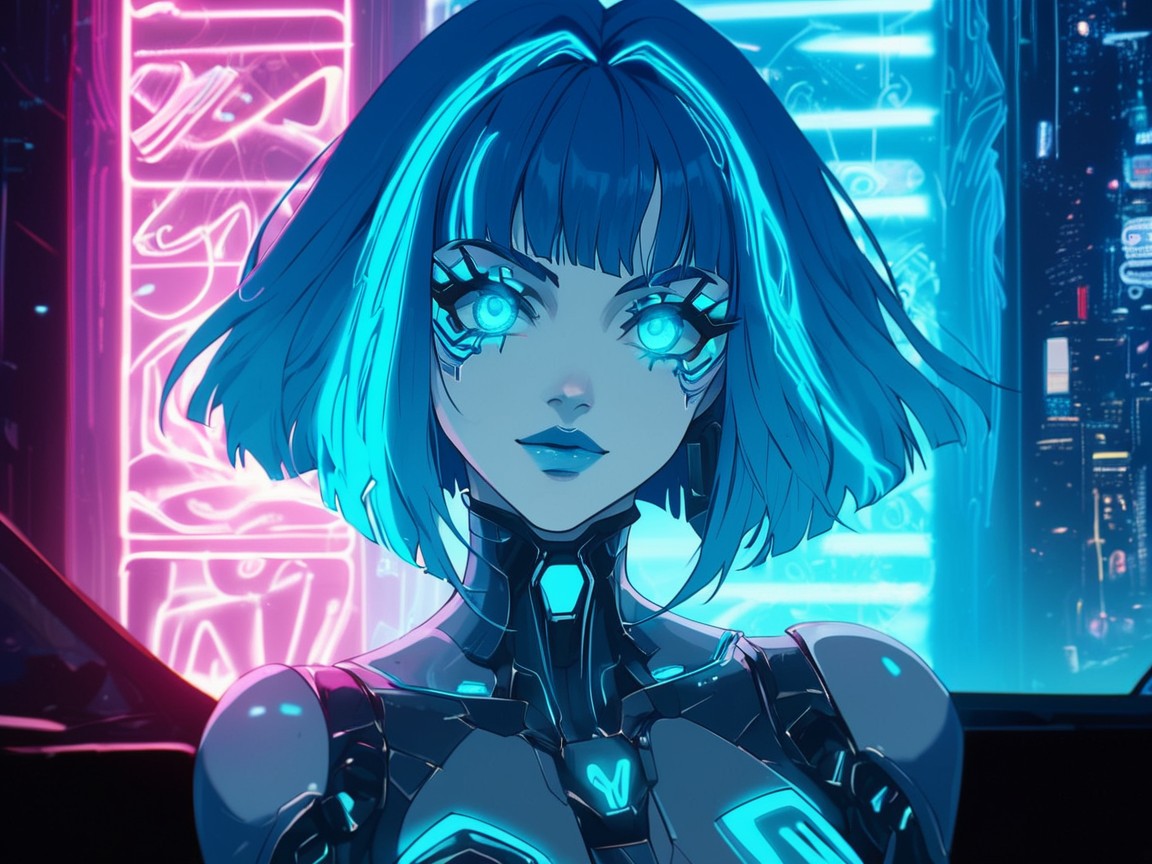Tight Round Ass, Woman Leaning Against Car, Glowing Eyes Hentai AI Porn