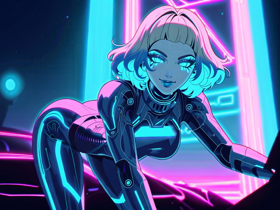 Blue Race Police Car In Background, Low Torso Height, Ultra Detailed Hentai AI Porn