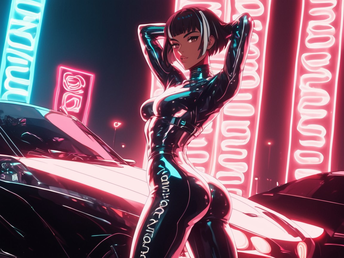 One Woman, Squared Thighs, Rim Lighting Hentai AI Porn