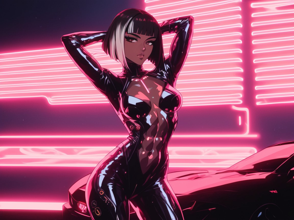 Silver Led Tiger Helmet On, Downturned Eyes, Strong Legs Hentai AI Porn