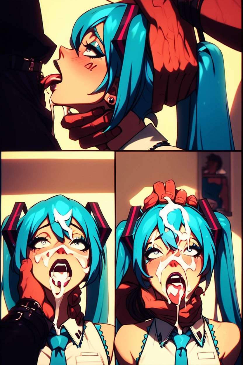 Headgrab, Pierced Nipples, Pajama Pants Pulled Down Hentai AI Porn
