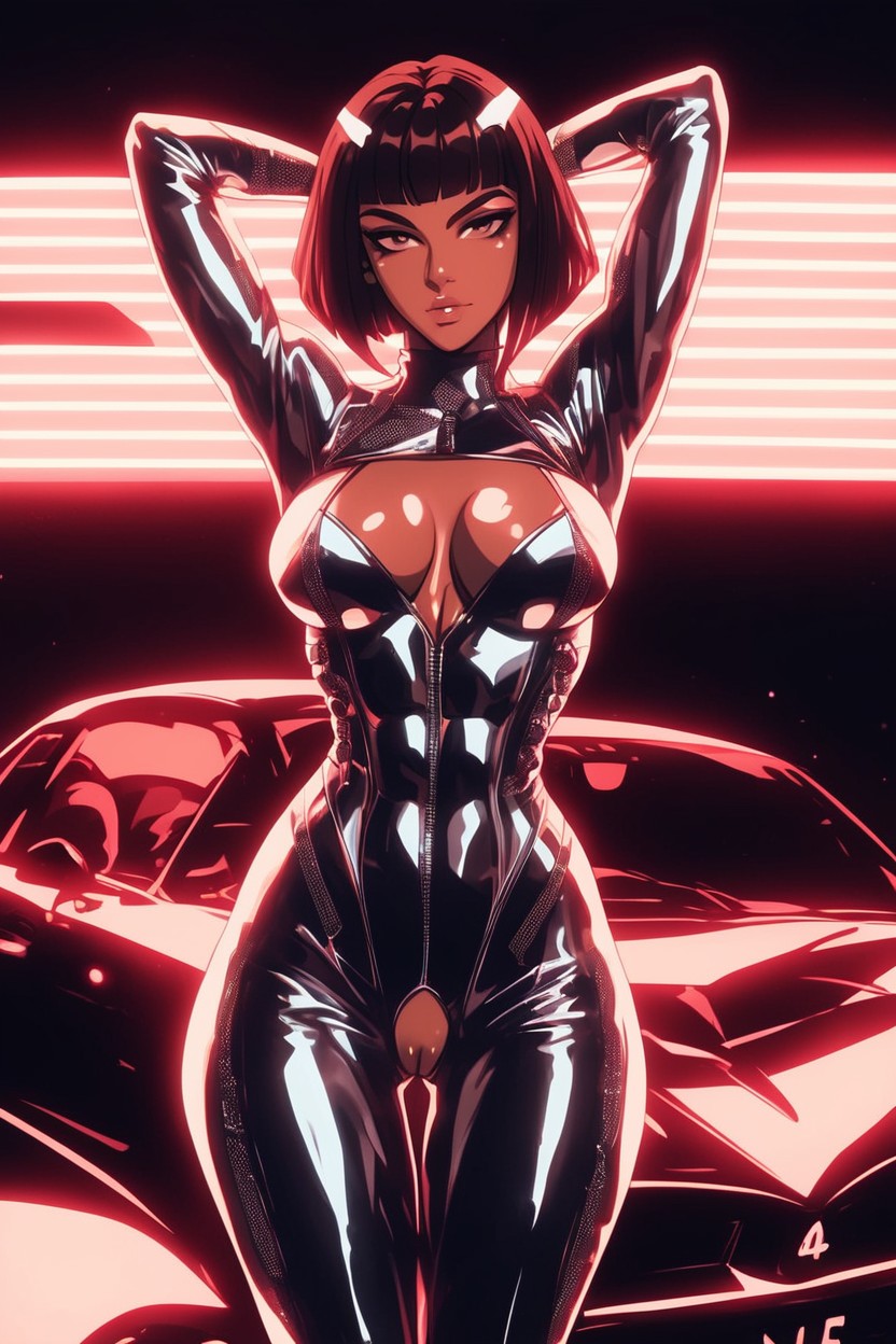 Street Racer, Oiled Skin, Rectangle Body Type Hentai AI Porn