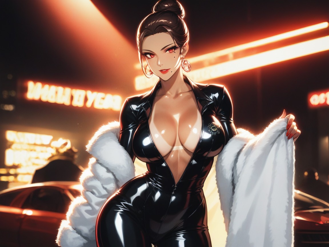 Vibrant Colors, Long Breast Width, Shiny Skin AI Porn