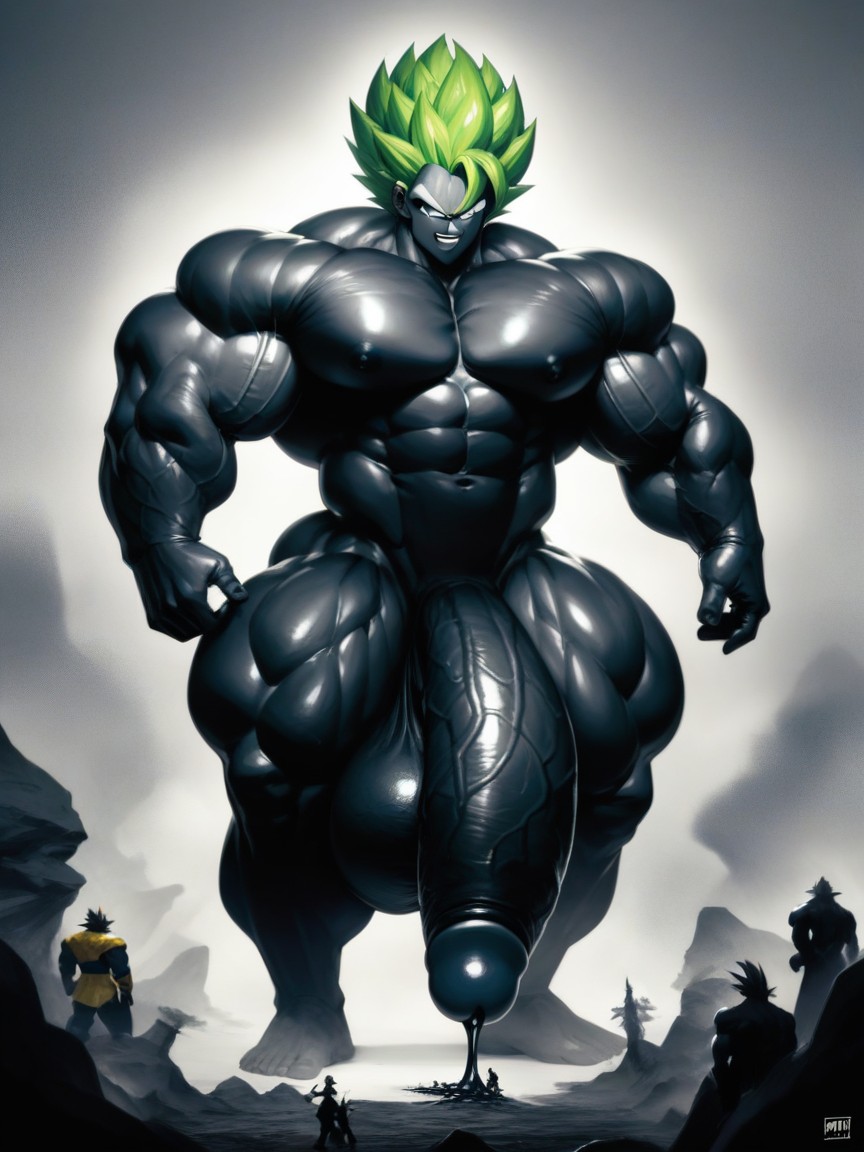 Green Hair, White Eyes, Cock Bigger Then Body AI Gay Porn