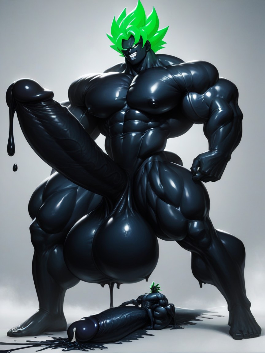 Penis Bigger Than Body, Huge Testicles, Black Goo On Skin AI Gay Porn