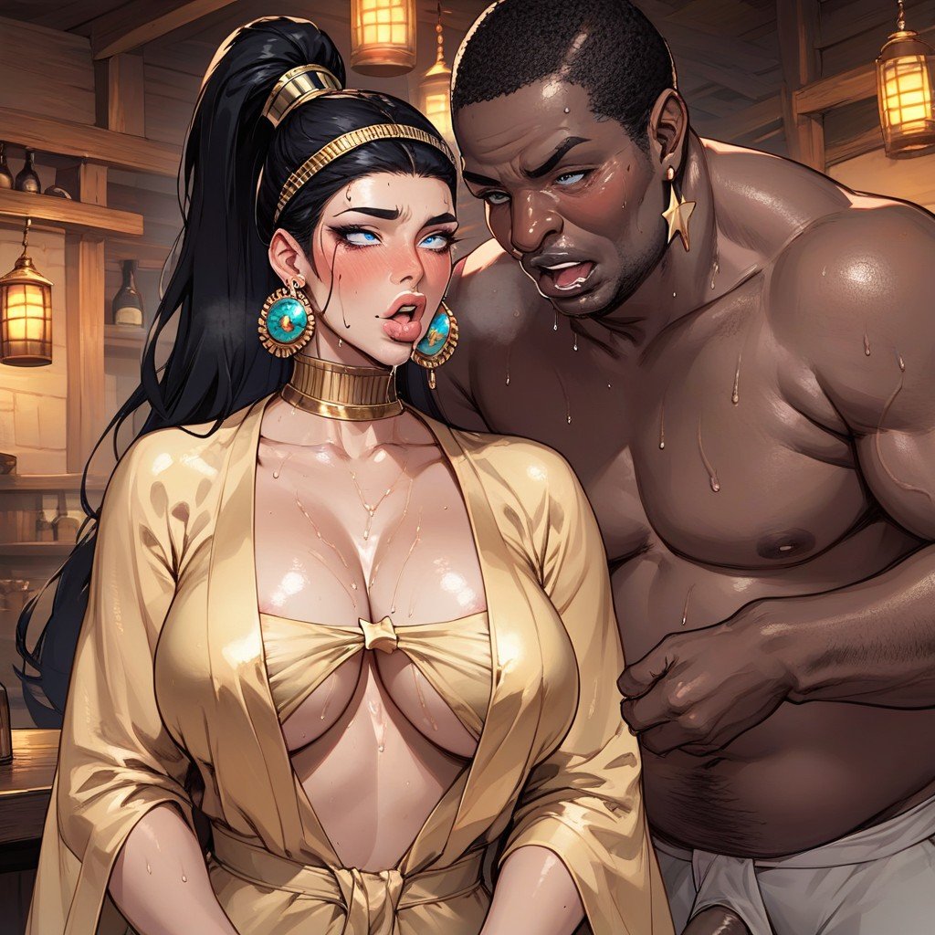 Sweaty, Cleopatra, Groping From Behind Shemale AI Porn