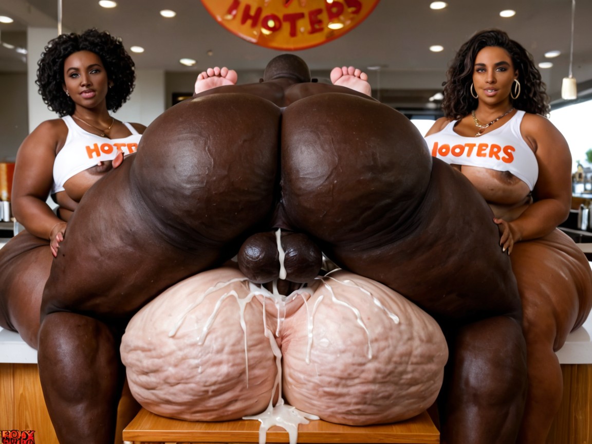 Humongous Cock, Black Men, Cum On Ebony Ass 에보니 AI 야짤