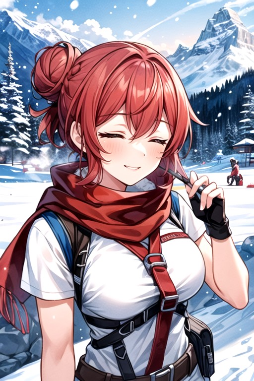 En Forma, Grand Ski Resort, Red ScarfHentai IA