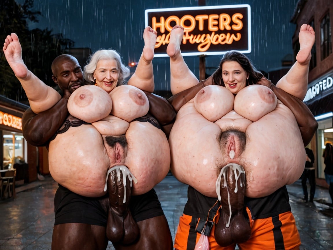 Hyperrealistic, Black Men, Old Women BBW AI Porn