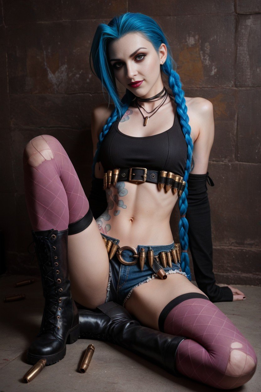 Crop Top, 1 Pessoa, Jinx Travesti IA Pornô