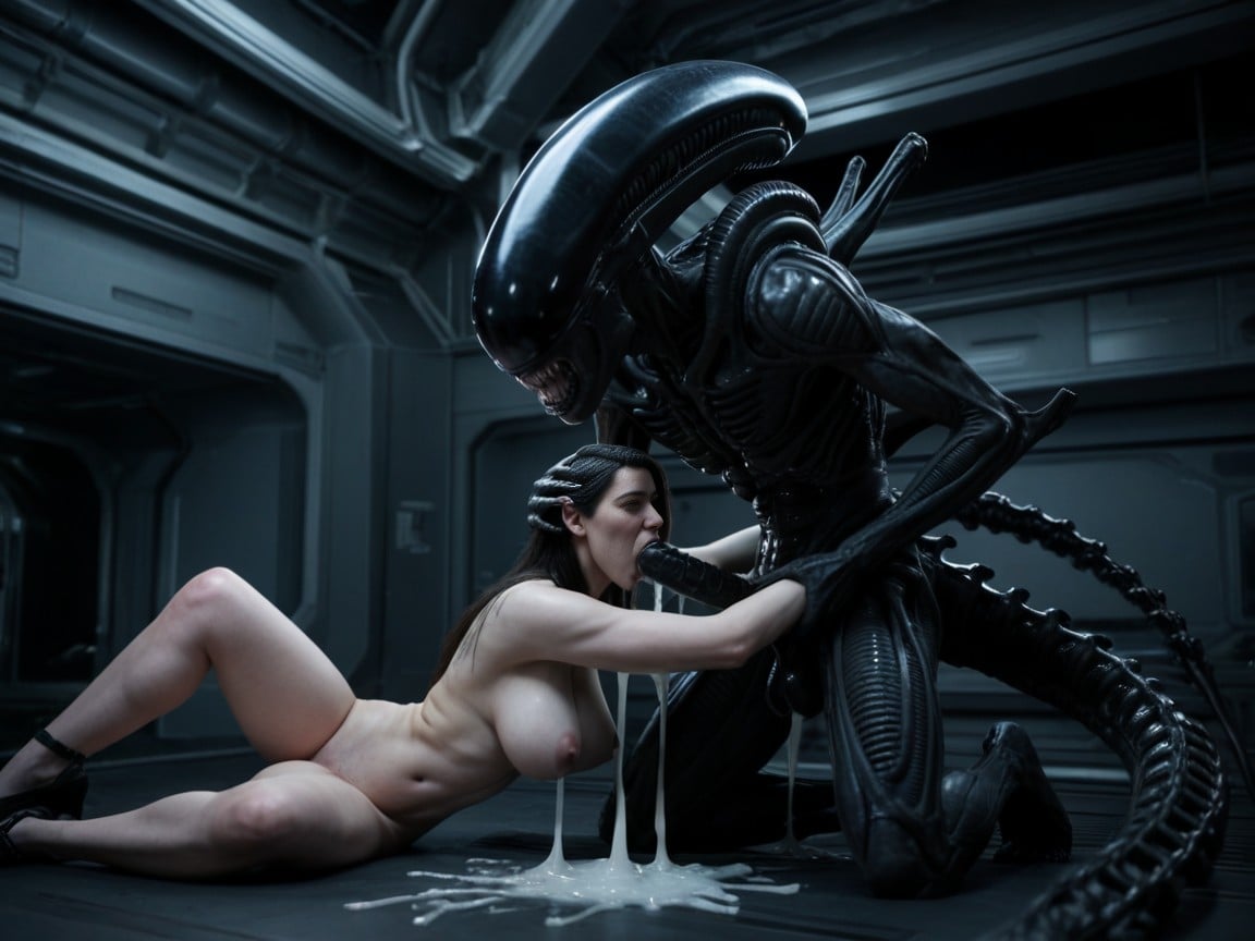 Human Smeared With Cum, 双人图, Xenomorphs Embrace人妖AI色情