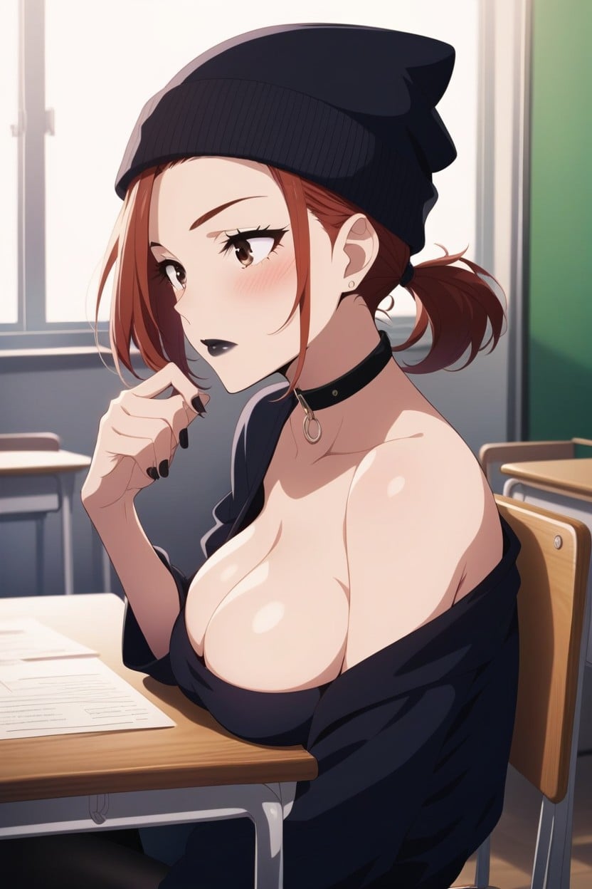 Sitting Down, Vcut Top, Bored AI Porn