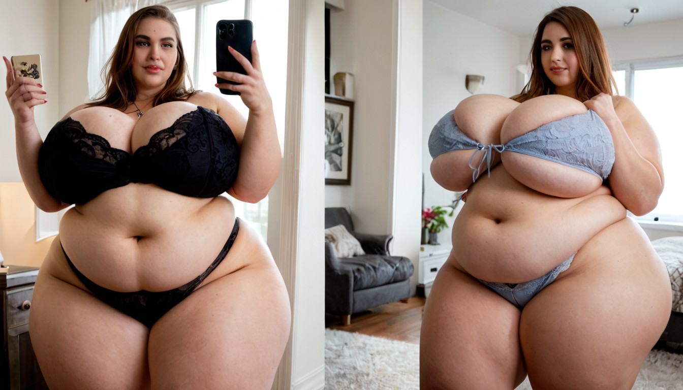 She Is Growing So Much More Extra Obesely Extra Fat, Absurdly Fat Boobs Bigger The Her Curvaceous Fat Body, Extremely Large Ass BBW AI Porn