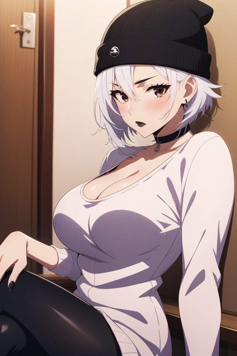Beanie, Hourglass Physique, Blush AI Porn
