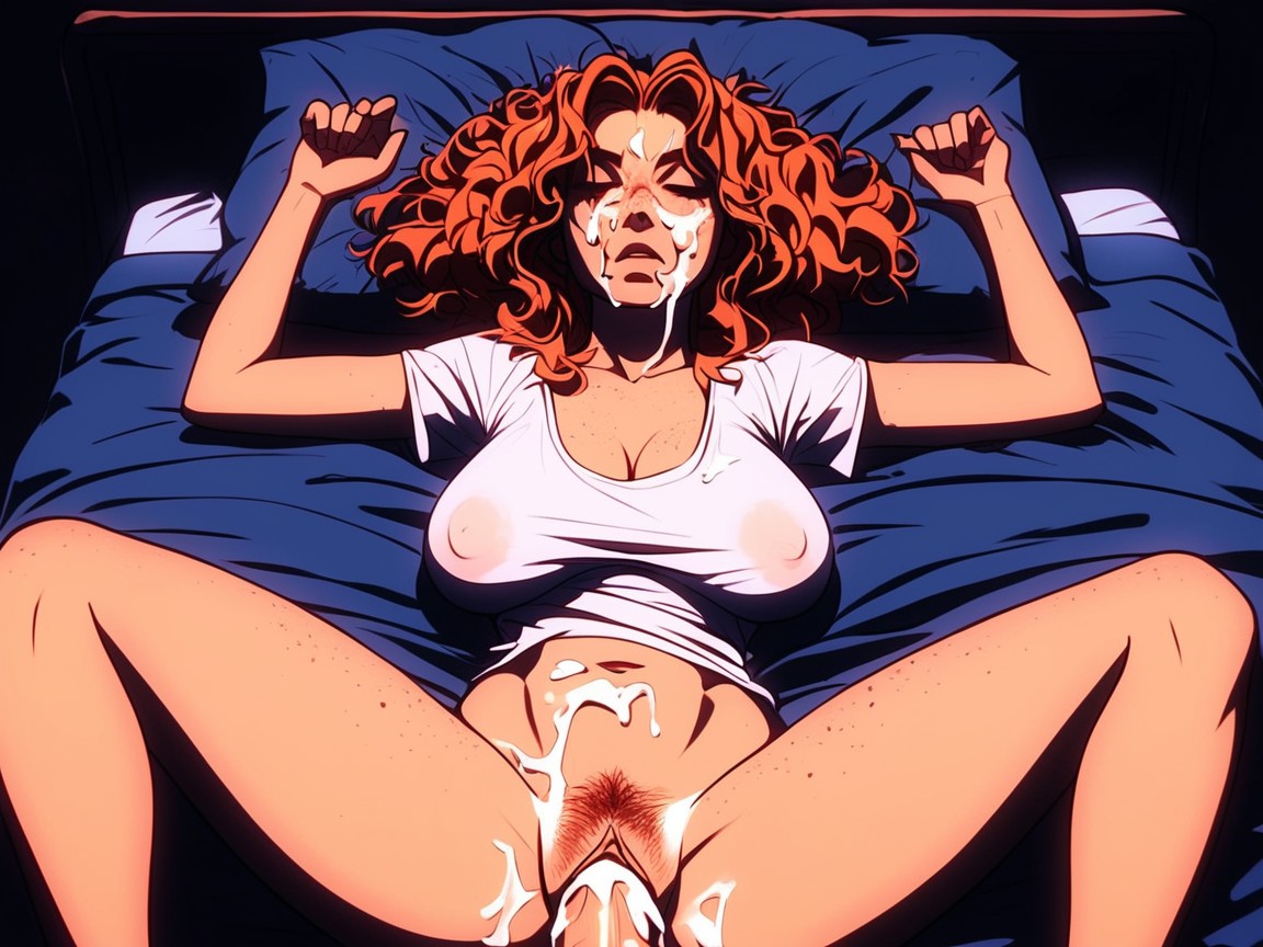Laying On Bed, Navel Exposed, Confused Face AI Porn