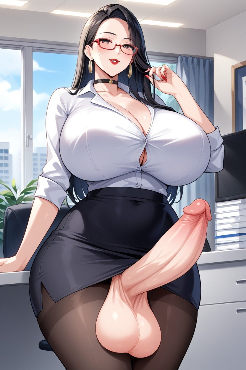 Huge Balls, Glasses, Huge Breasts人妖AI色情