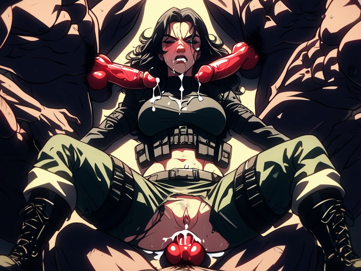 Navel Exposed, Trench Coat, Sharp Art Style AI Porn