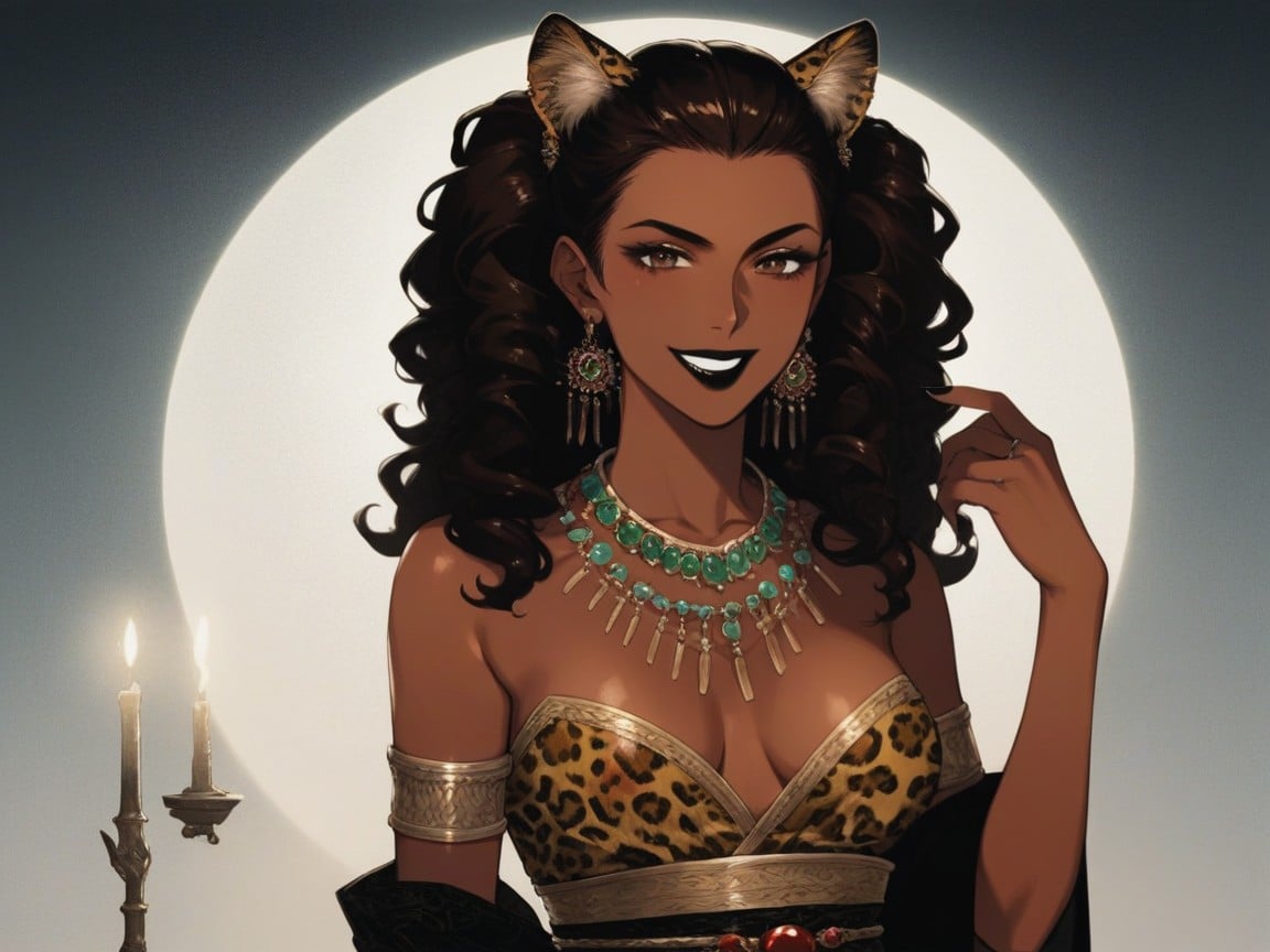 Evil Grin, Dark Skin Brown, Low Torso Height AI Porn