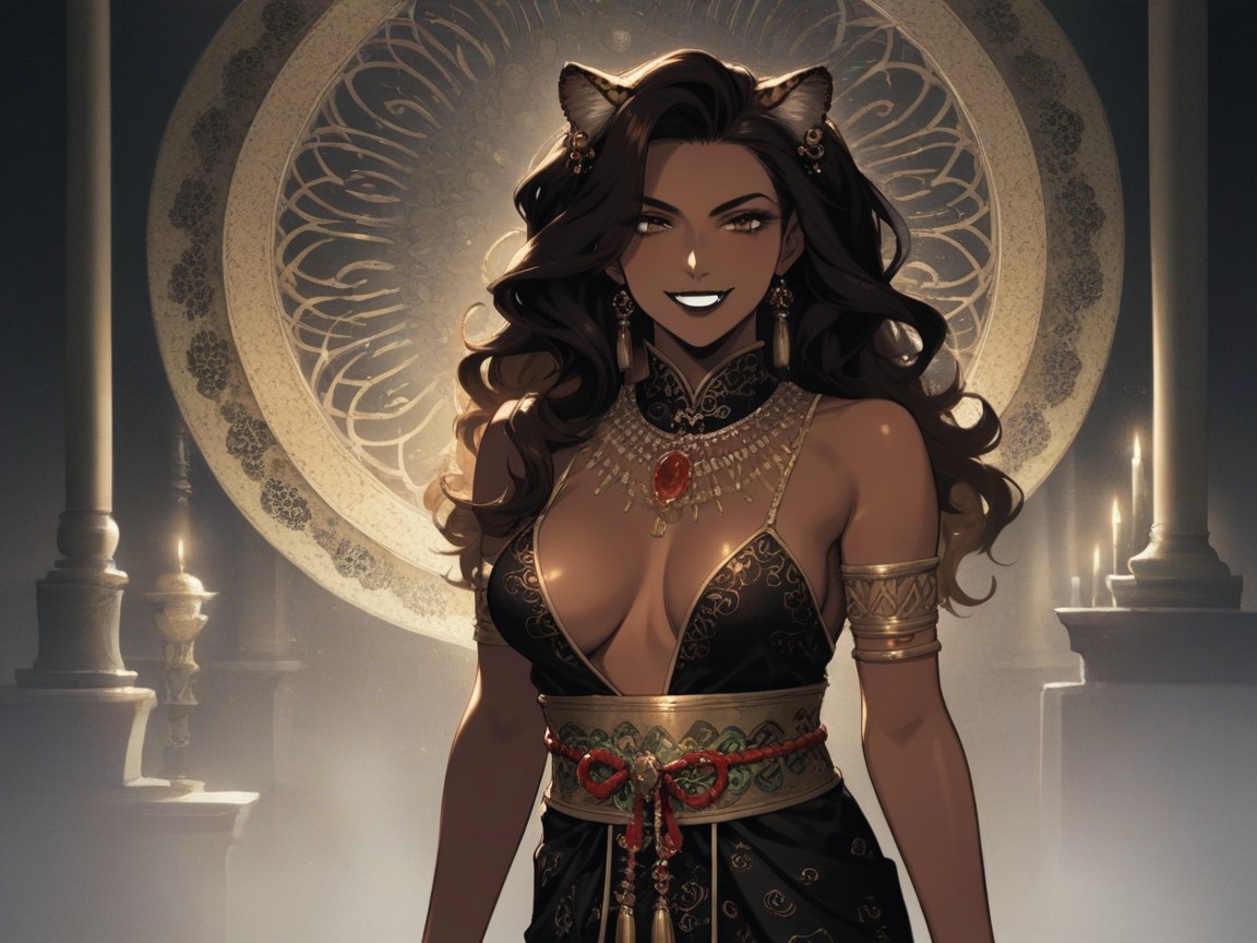 Latina, Fantasy Setting, Foggy Background AI Porn