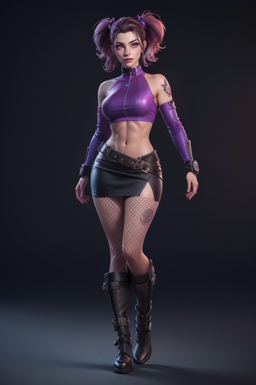 Cyberpunk, Purple Eyes, A Sombra AI Porn