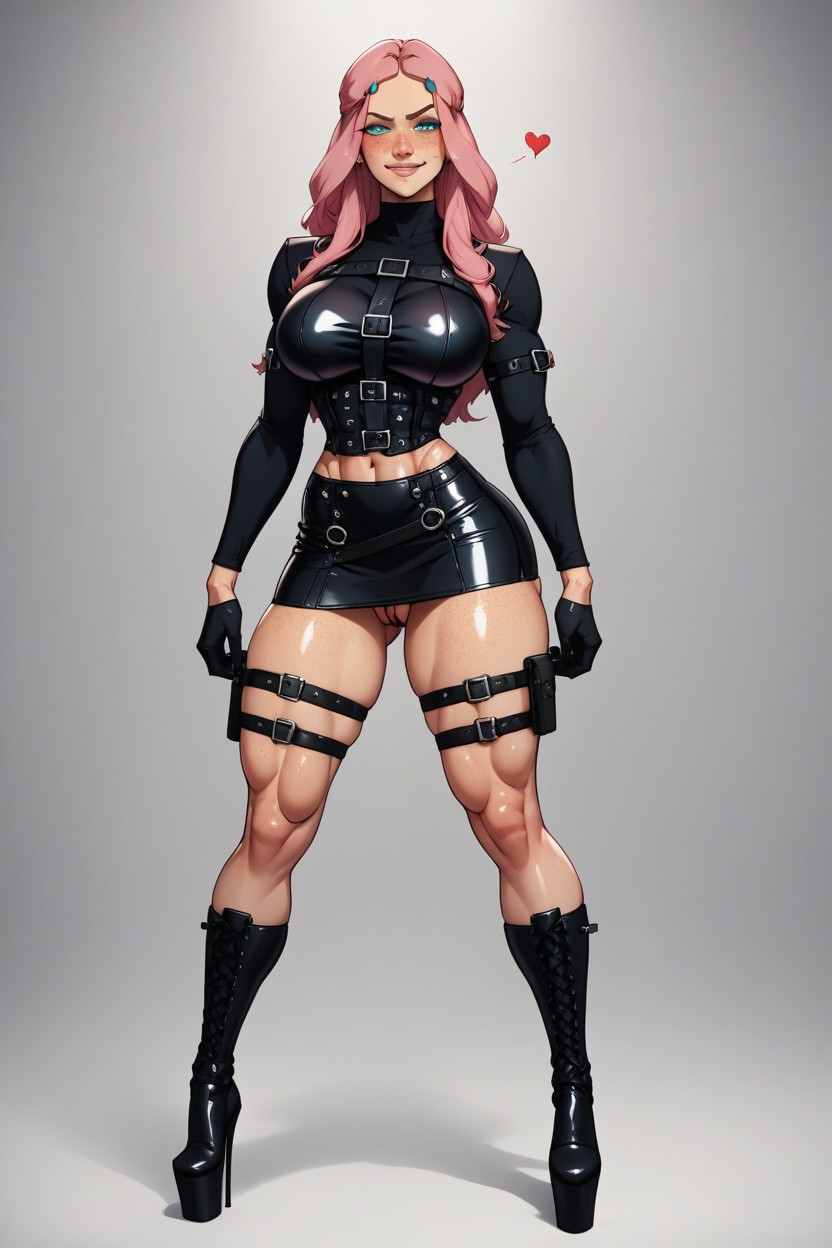 Oiled Skin, Jacket, Goth AI Porn