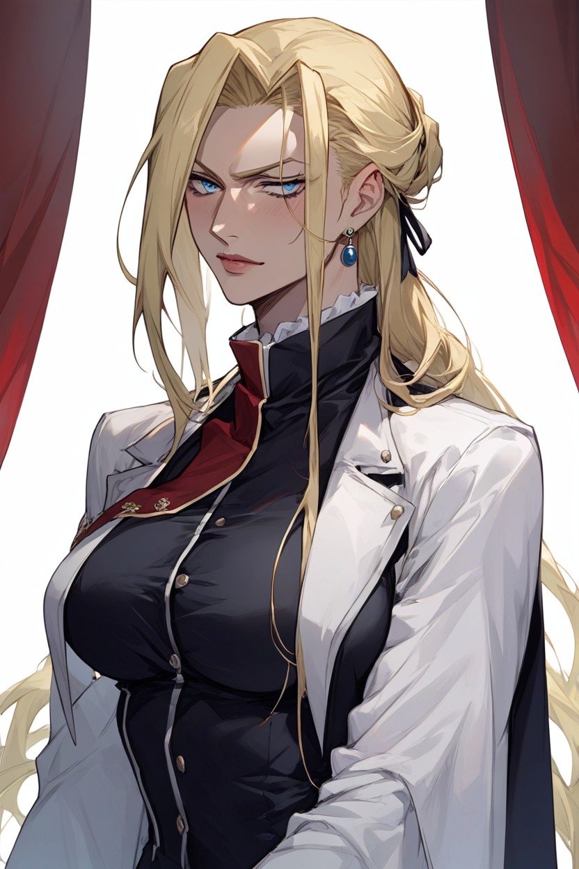 Olivier Mira Armstrong From Fullmetal Alchemist, 18+, Long Blond Hair헨타이 AI 포르노