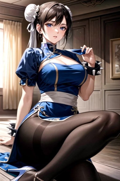 Design Cortana Wearing A Skirt And A Top With Redish Lingerie And High Heels Shoes, Chun Li (street Fighter), 18+Hentai IA