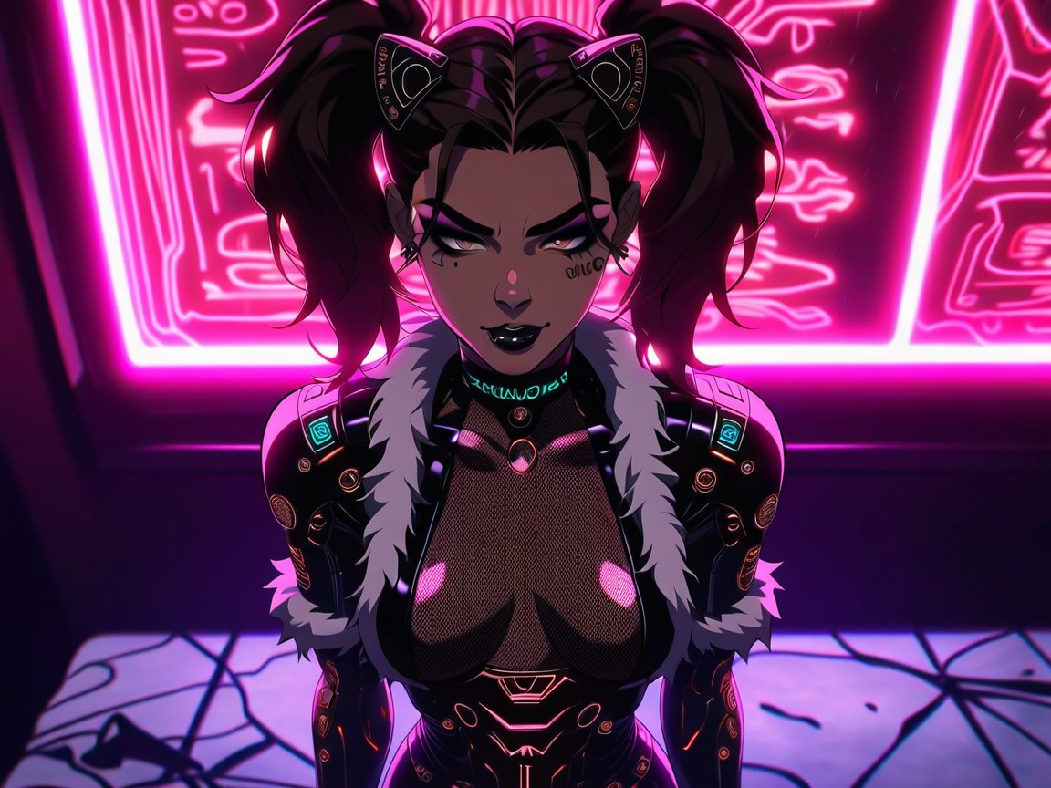 Black Lipstick, Low Chest Width, Broken Machinery On Floor ラティーナAIエロ